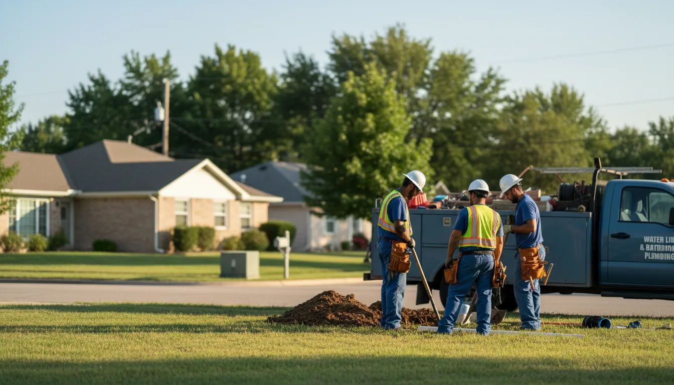Residential water line and bathroom plumbing service in Bazine, KS